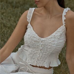 Celandine smocked crop top